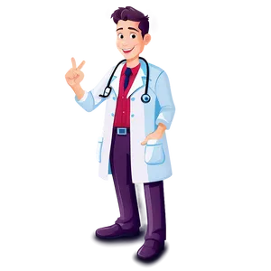 Cheerful Doctor Cartoon Character PNG Fln PNG