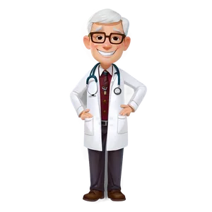 Cheerful Doctor Cartoon Character PNG Woj56 PNG
