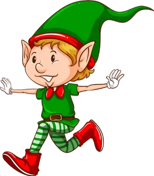 Cheerful Elf Cartoon Character