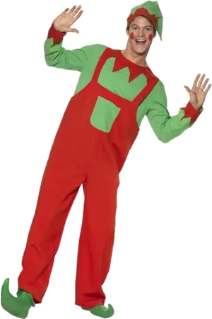 Cheerful Elf Costume Pose