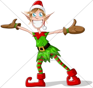 Cheerful Elf On Tightrope PNG image