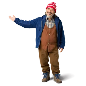 Cheerful Hobo Waving PNG 06242024 PNG