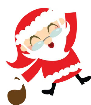 Cheerful Santa Cartoon Clipart PNG image