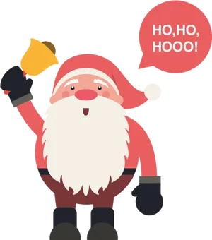 Cheerful Santa Claus Bell Ringing PNG image