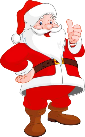 Cheerful Santa Claus Giving Thumb Up PNG image