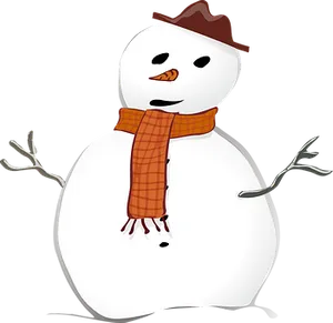 Cheerful Snowman Cartoon PNG image
