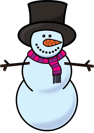 Cheerful Snowman Clipart.png PNG image