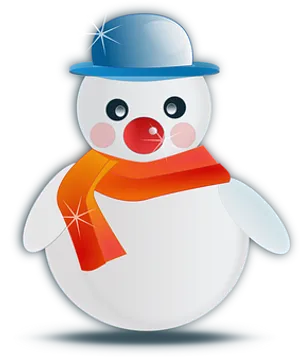Cheerful Snowman Illustration PNG image