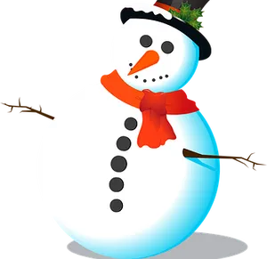 Cheerful Snowman Illustration