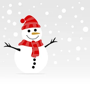 Cheerful Snowman Winter Scene PNG image