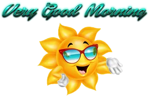 Cheerful Sun Greeting Good Morning PNG image