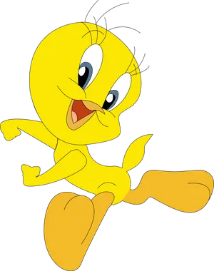 Cheerful Tweety Bird Cartoon PNG image