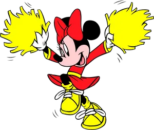 Cheerleader Minnie Mouse Cartoon PNG image