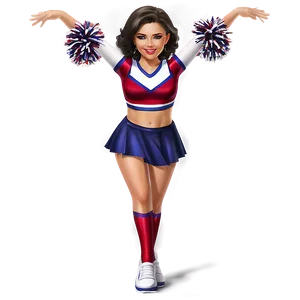 Cheerleader With Pom Poms PNG 05252024 PNG