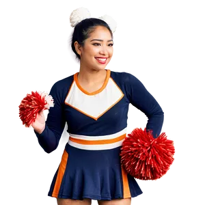 Cheerleader With Pom Poms PNG 05252024 PNG