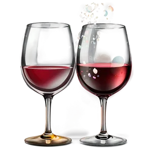 Cheers To New Year Wine Glasses PNG 05212024