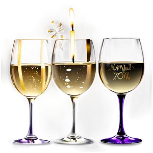 Cheers To New Year Wine Glasses Png Cpo PNG image