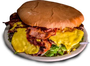 Cheese Bacon Burger Deluxe PNG image