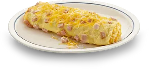 Cheese Ham Omelette Dish PNG image