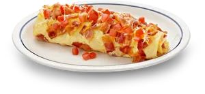 Cheese Tomato Omelette Dish PNG image