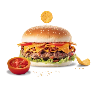 Cheeseburger Fiesta With Nachos Png 14 PNG image