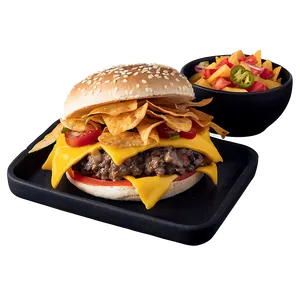 Cheeseburger Fiesta With Nachos Png Dxg77 PNG image