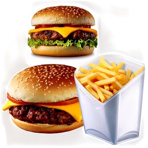 Cheeseburger Meal Combo Png 05242024 PNG image