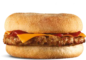 Cheeseburger Sandwichon White Background PNG image