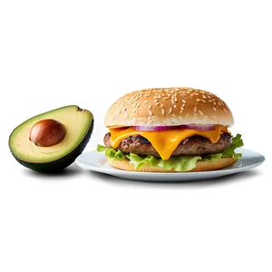 Cheeseburger With Avocado Png 05242024 PNG image