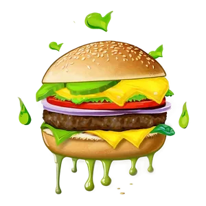 Cheeseburger With Avocado Png 05242024 PNG image