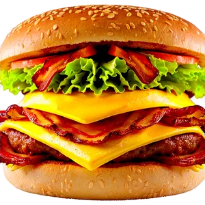 Cheeseburger With Bacon Strips Png 84 PNG image