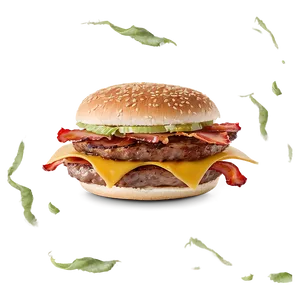 Cheeseburger With Bacon Strips Png Mjg PNG image