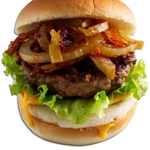 Cheeseburger With Caramelized Onions Png Hgt PNG image