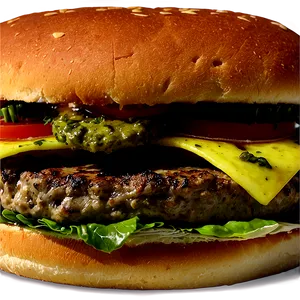 Cheeseburger With Chimichurri Sauce Png 05242024 PNG image