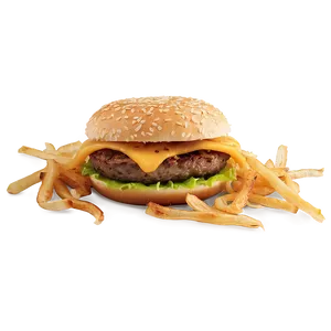 Cheeseburger With Crispy Onion Png Hku PNG image