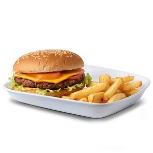 Cheeseburger With Fries Png Nst PNG image