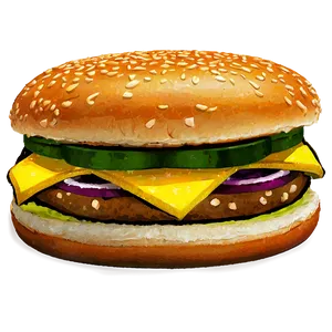 Cheeseburger With Pickles Png 34 PNG image