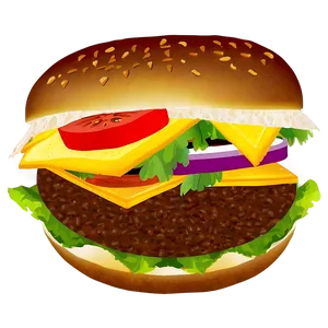 Cheeseburger With Tomato Png 05242024 PNG image