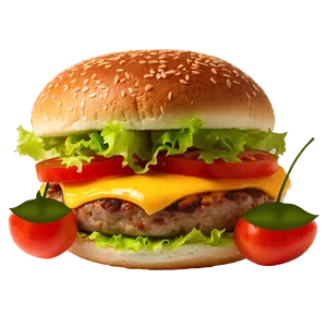 Cheeseburger With Tomato Png Snp PNG image