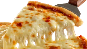 Cheesy Pizza Slice Melty Stretch PNG image