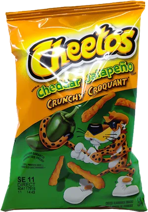 Cheetos Cheddar Jalapeno Crunchy Snack Package PNG image