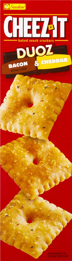 Cheez It Duoz Bacon Cheddar Snack Crackers PNG image