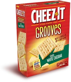 Cheez It Grooves Sharp White Cheddar Box PNG image