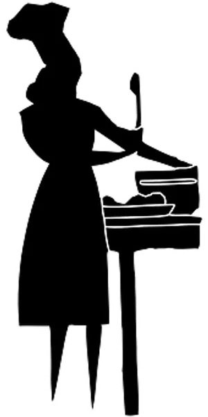 Chef At Stove Silhouette PNG image