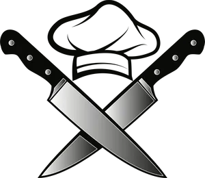 Chef Hatand Crossed Knives Logo PNG image
