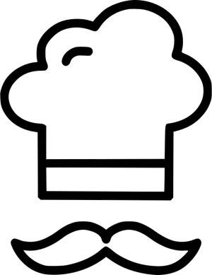 Chef Hatand Mustache Icon PNG image