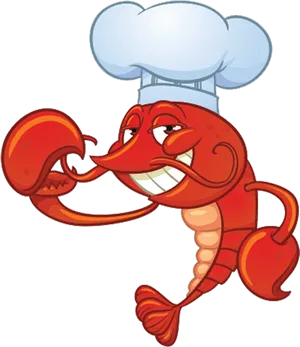 Chef Lobster Cartoon Character PNG image