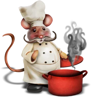 Chef Mouse Cooking Illustration PNG image