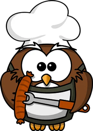 Chef Owl Cartoon Illustration PNG image