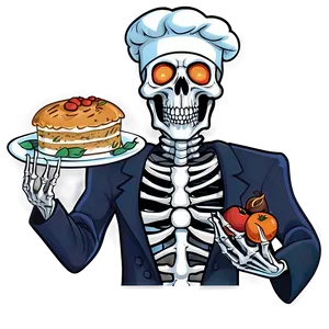 Chef Skeleton Cartoon Png 06262024 PNG image